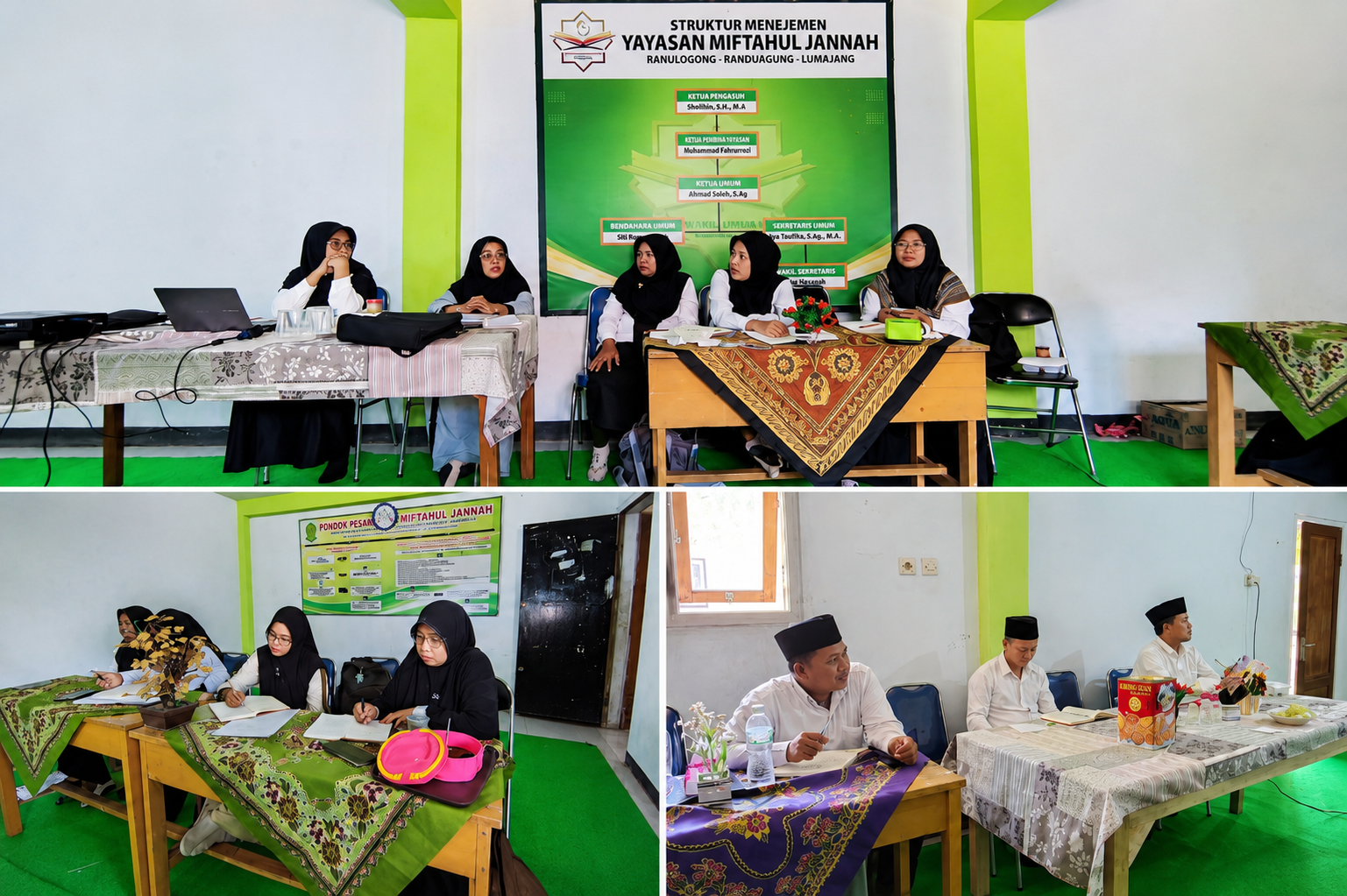 Dewan guru MTs Insan Qur'ani Ranulogong mengikuti rapat dinas dalam rangka penguatan program Tahun Pelajaran 2026/2027.