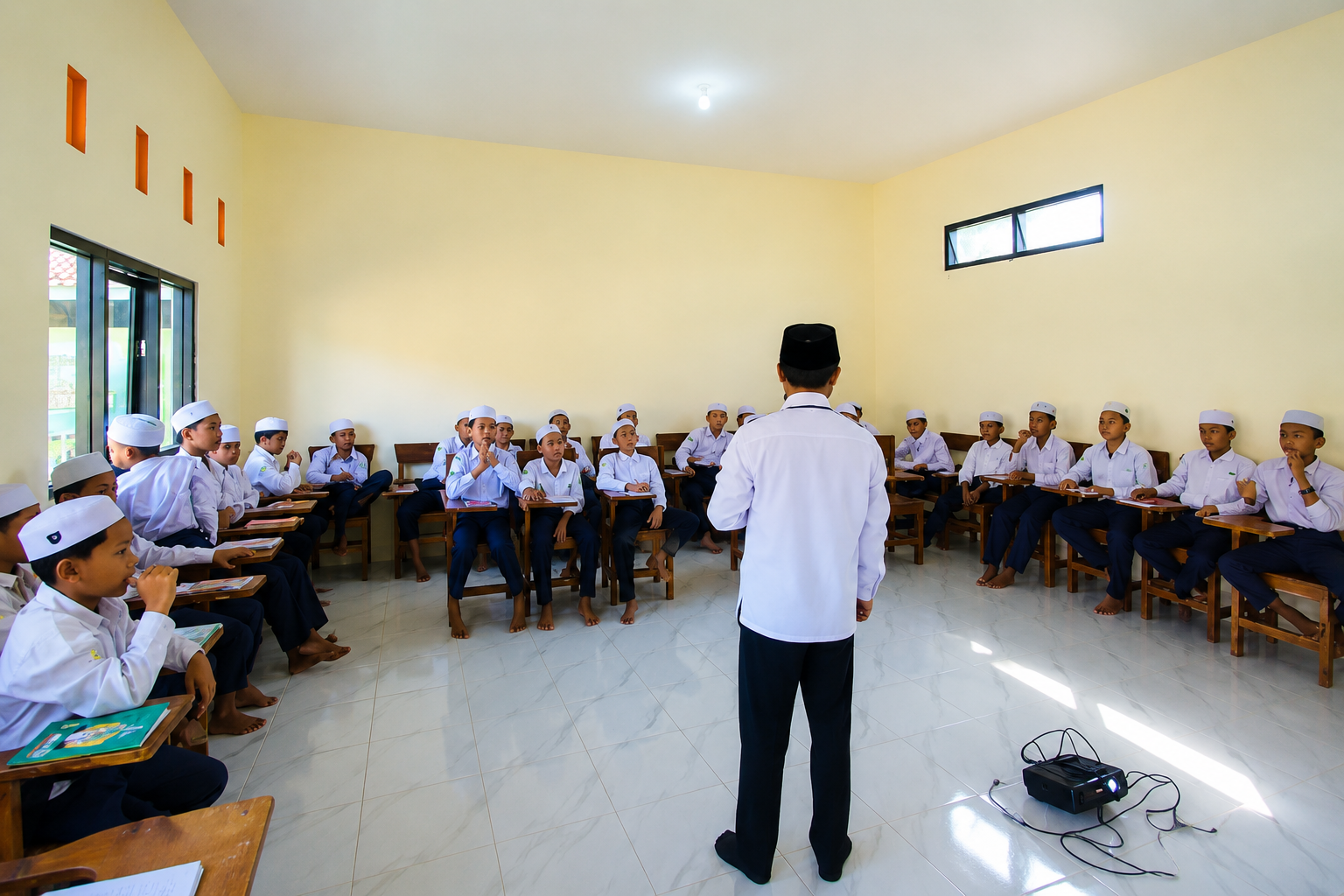 Peserta didik baru mengikuti materi pendidikan karakter pada Hari Kedua MATAMUDA 2026 di MTs Insan Qur'ani Ranulogong